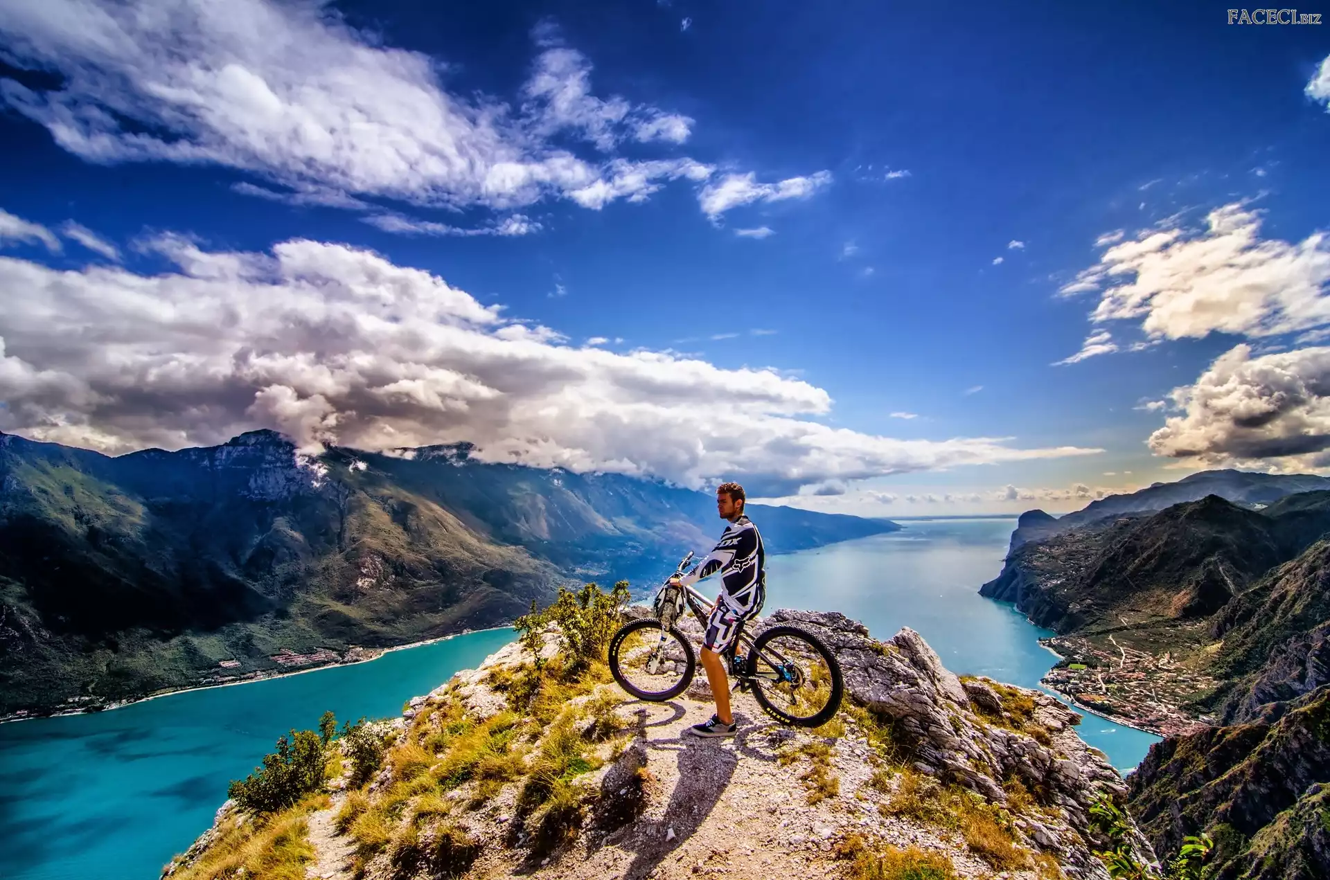 Kolarstwo, Mężczyzna, Góry, Szczyt, Rower, Górskie